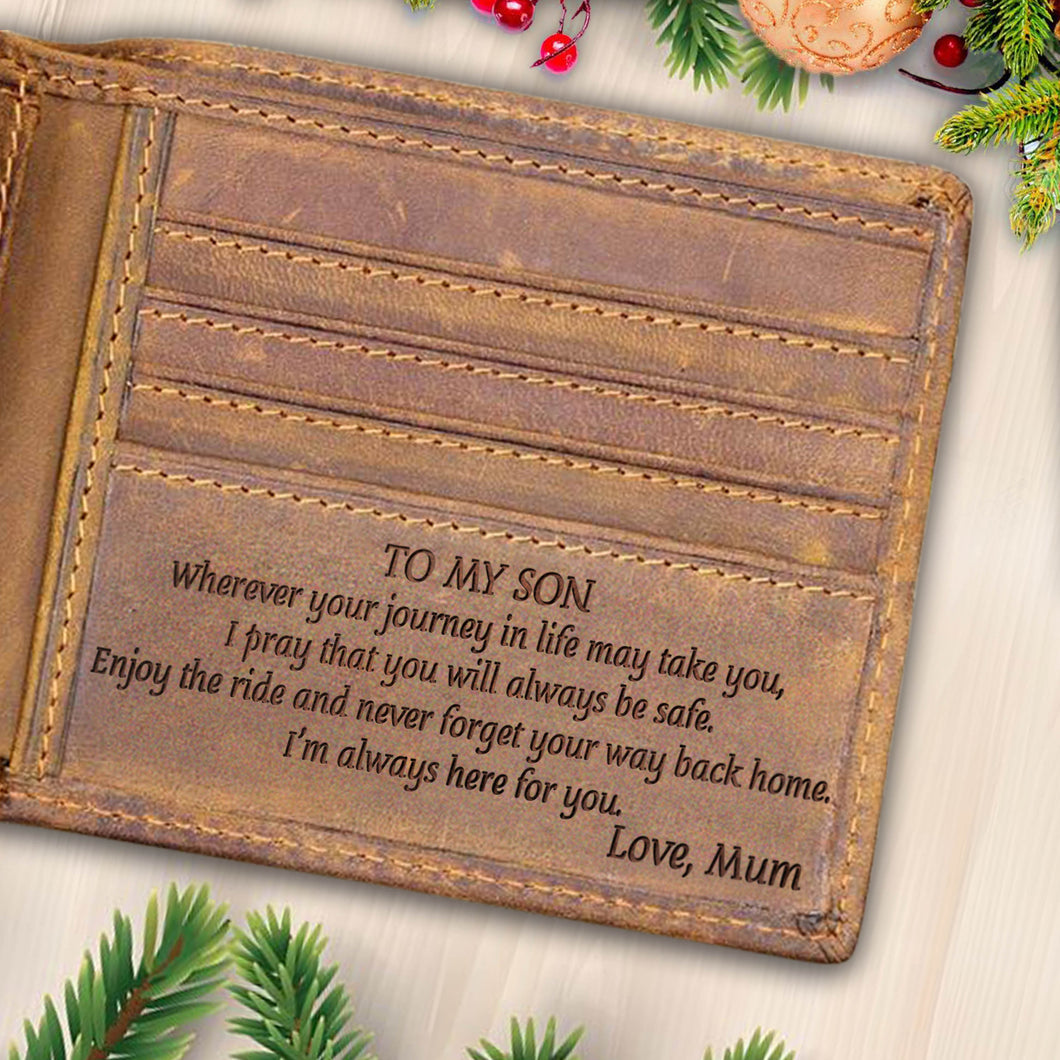 V1703 - Mum To Son - Engraved Wallet