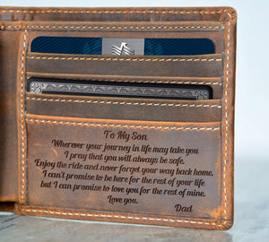V1712 - To My Son - For Son Engraved Wallet