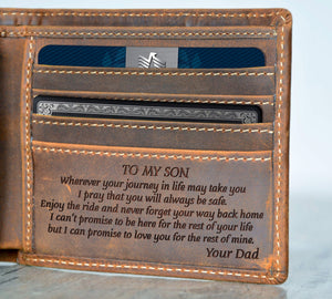 V1727 - I Pray That You Will Always Be Safe - For Son Engraved Wallet
