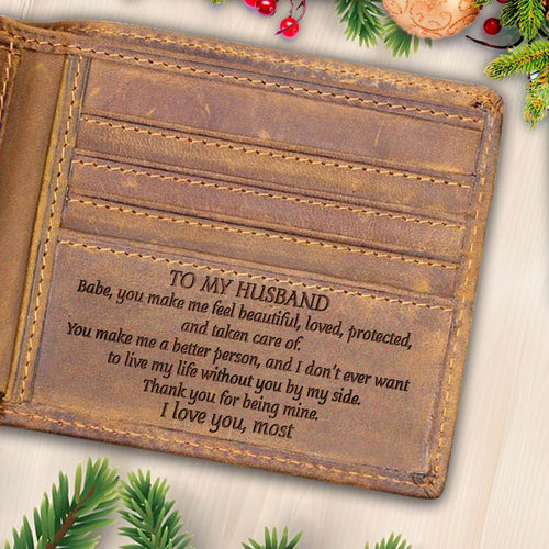 V1738 - The Love Of My Life - For Husband Engraved Wallet