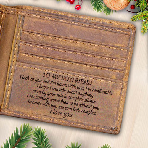 V1741 - With You My Soul Feels Complete - For Boyfriend Engraved Wallet